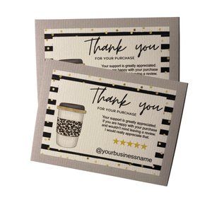 Coffee Cup Design 100 Thank You Cards